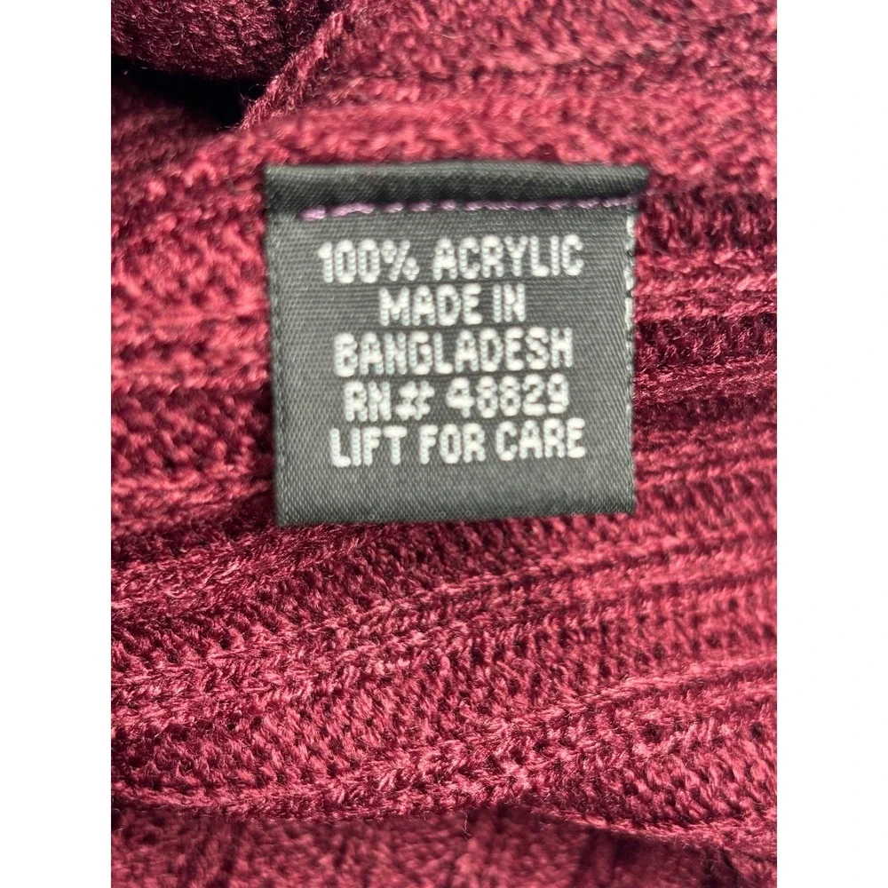 NWT Love by Chesley Burgundy Ribbed Cold Shoulder Turtleneck Sweater Size XL - Picture 4 of 4